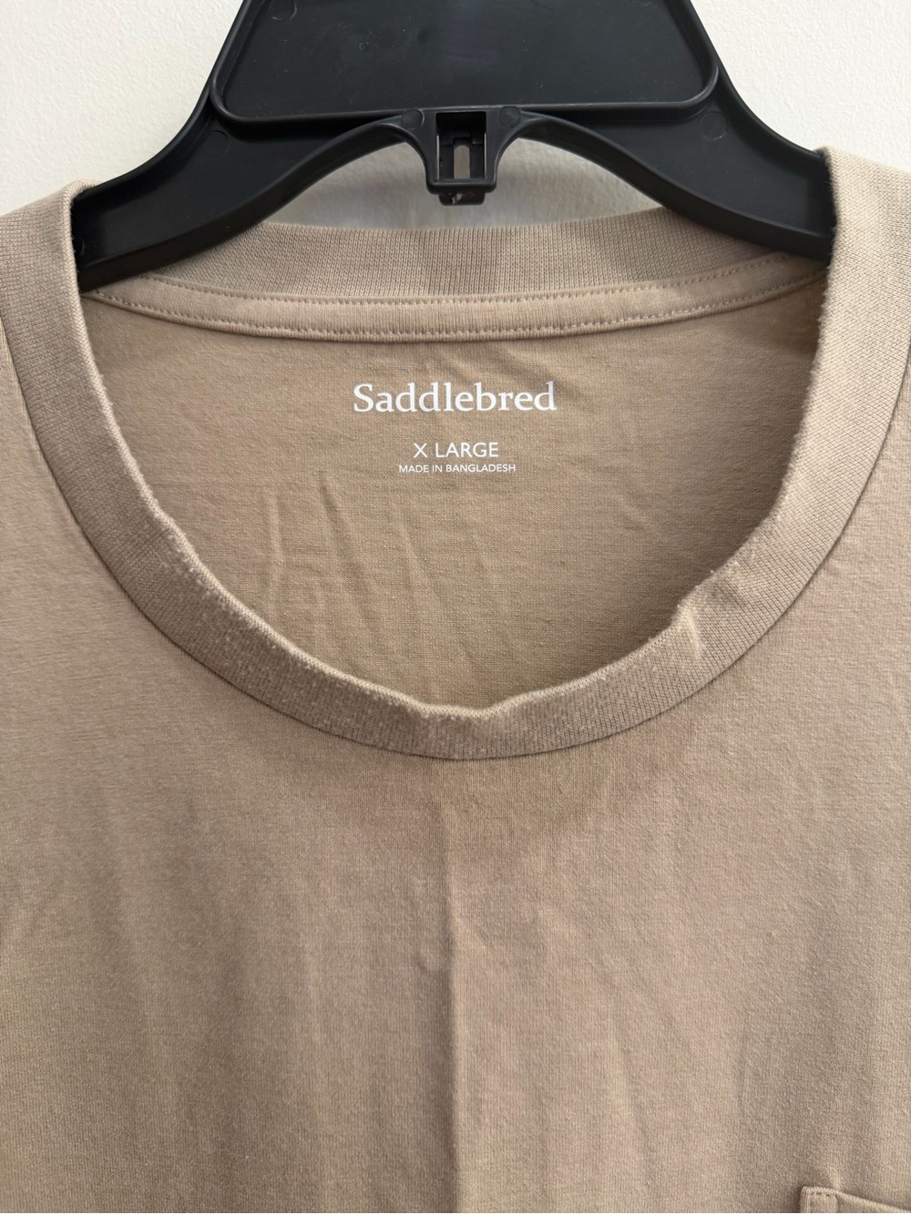 Saddlebred Men's Pocket Crew Tee in Taupe - Picture 3 of 5